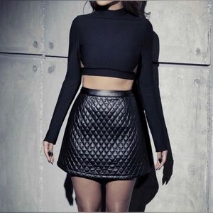 Missguided X Nicole Women's Black Crop Top with Cut Out Sides - Size US 10